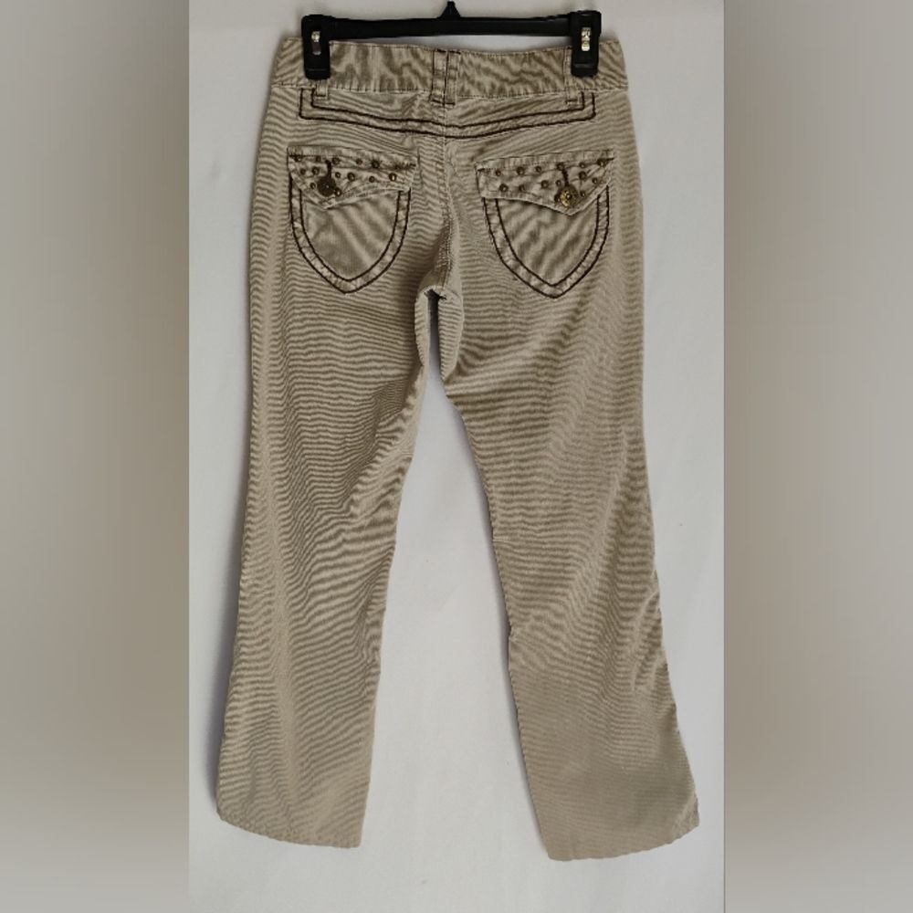 L.e.i. Corduroy Khaki Pants Women's Sz 5 Vintage Stretch Low Rise Flared I-3